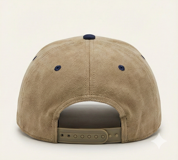 Believe Snapback Hat – Khaki & Navy Suede