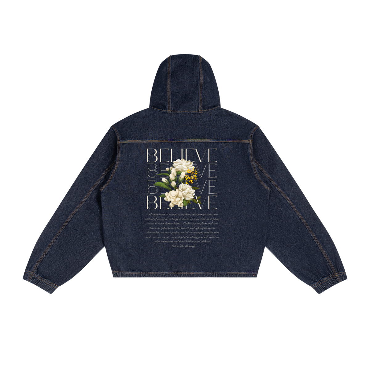 Men's Boxy Vintage Wash Hooded Denim Jacket