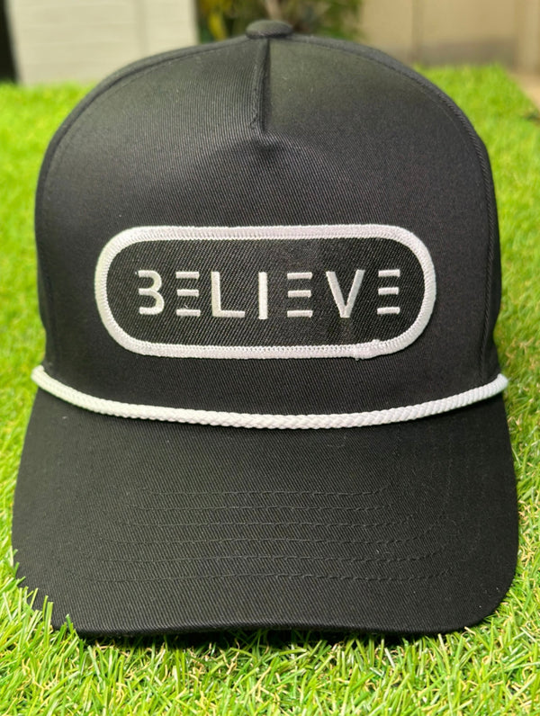 Black SnapBack With White Believe
