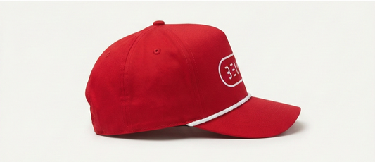 Believe Rope Snapback Hat – Red & White