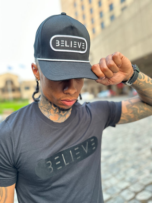 Black on Black Classic BELIEVE T-Shirt