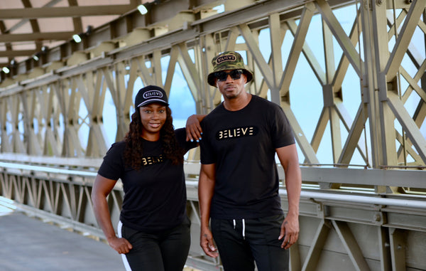 Black & Gold Classic BELIEVE T-Shirt