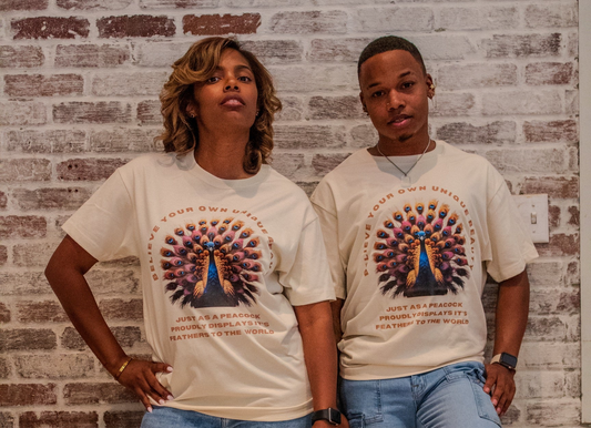Cream Peacock Comfort Tee