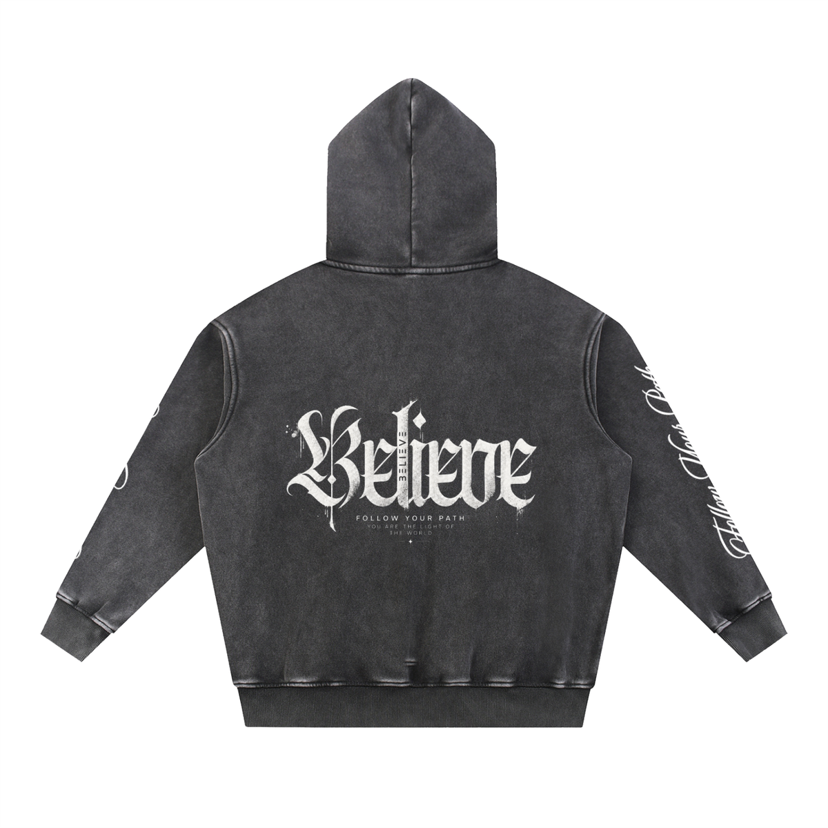 Snow Wash Fleece Oversize Hoodie