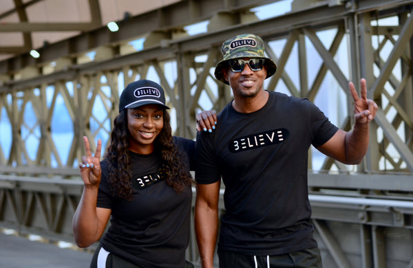 Black & Gold Classic BELIEVE T-Shirt