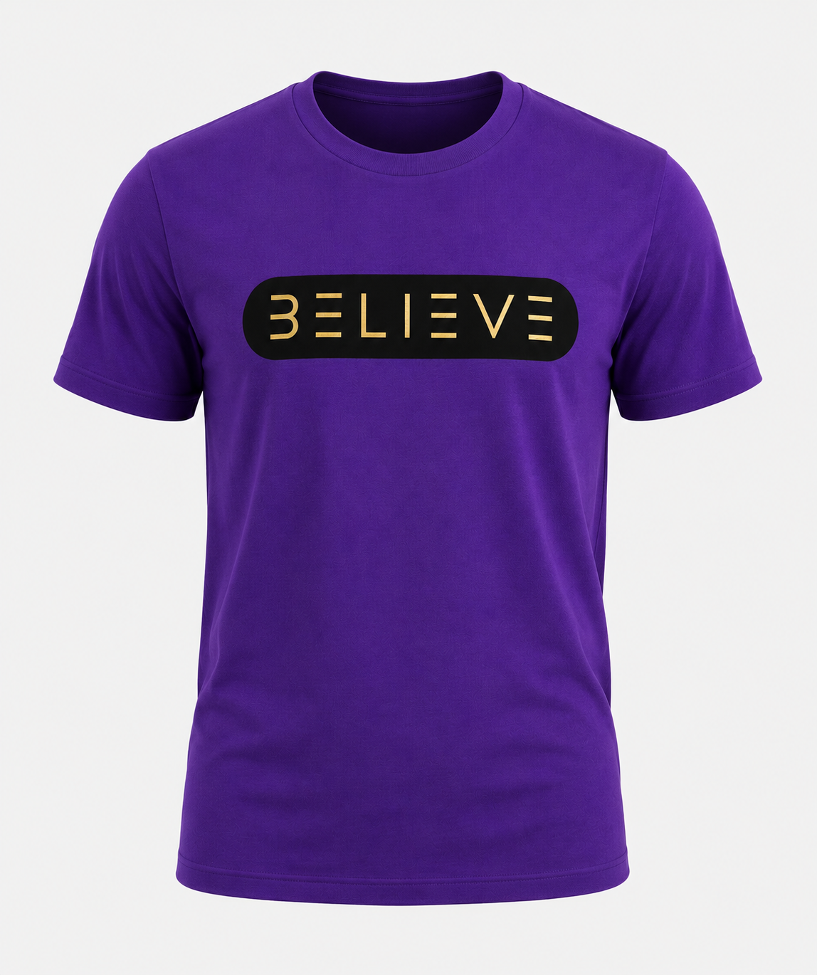 Purple and Gold Believe Tee