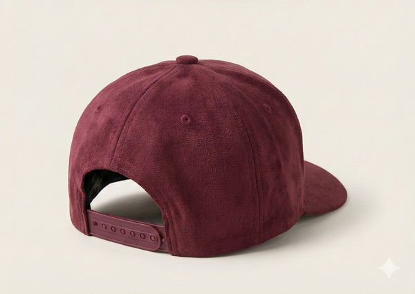 Believe Suede Snapback Hat – Cranberry & Tan