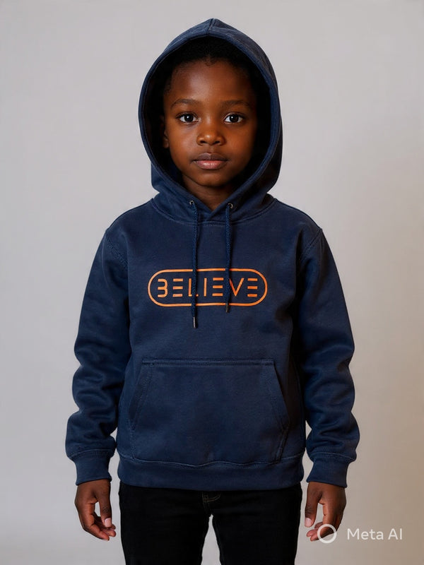 Navy Blue and Orange kid hoodie