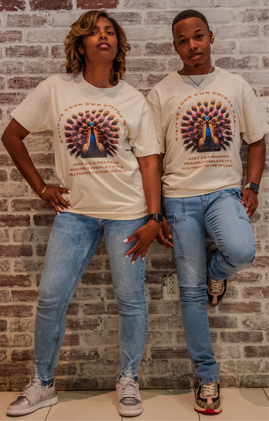 Cream Peacock Comfort Tee