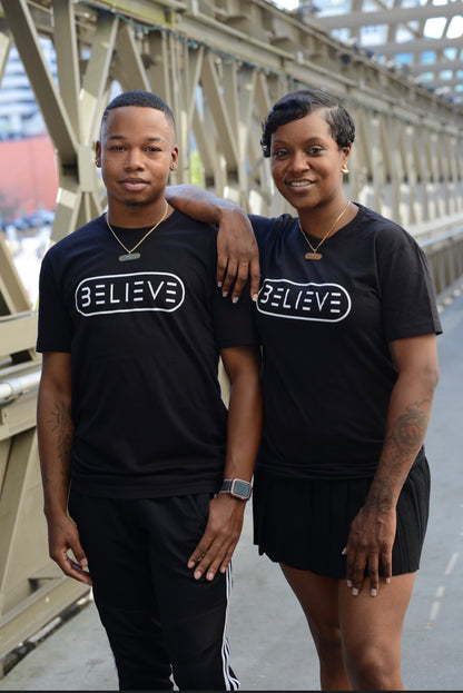 Black and White Classic BELIEVE T-Shirt