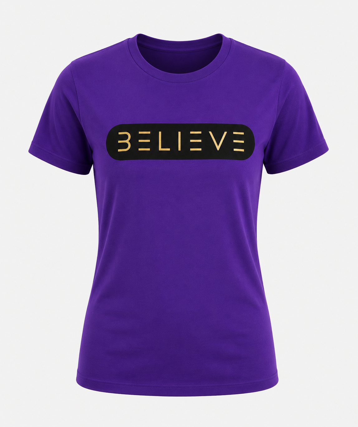 Purple and Gold Believe Tee