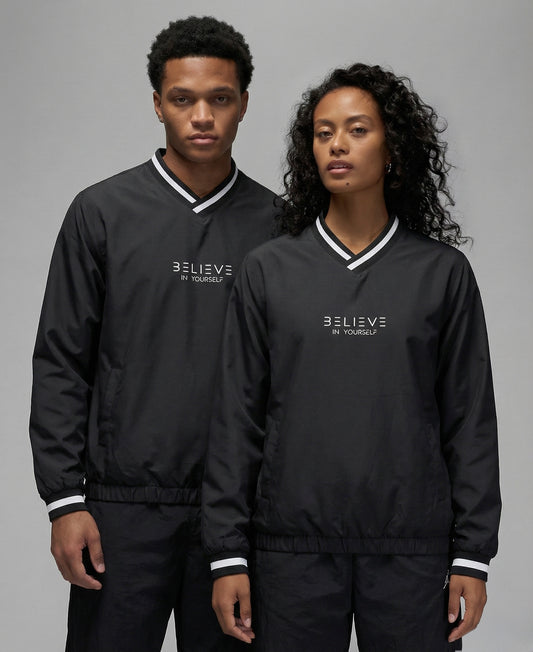 The "Believe" Floral Windbreaker Pullover Jacket