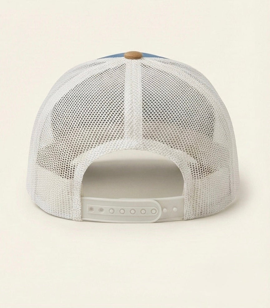 Blue and Camal Believe Trucker