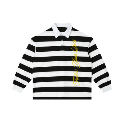 Color Block Stripe Polo Shirt