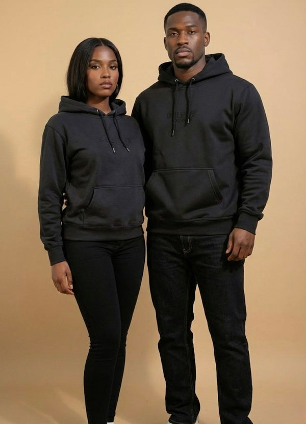 Black on Black Embroidered “Believe In Yourself” Hoodie Unisex