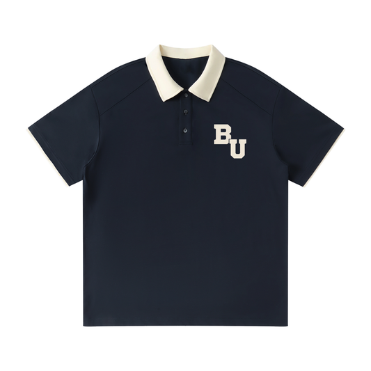 Contrast Collar Raglan Polo Shirt