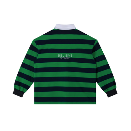 Color Block Stripe Polo Shirt