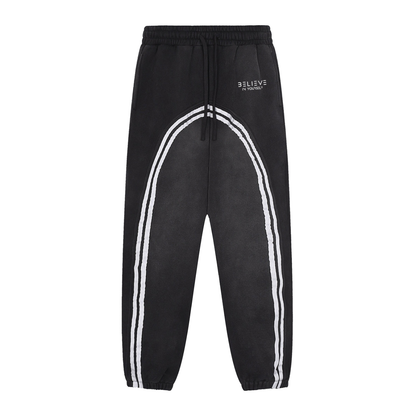 Sun Fade Contrast Tape Fleece Jogged Sweatpants