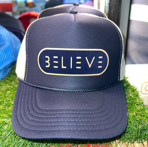 Navy and Tan trucker Hat