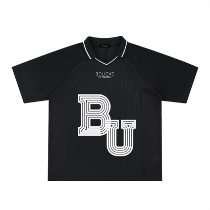 Striped V-Neck Soccer Jersey