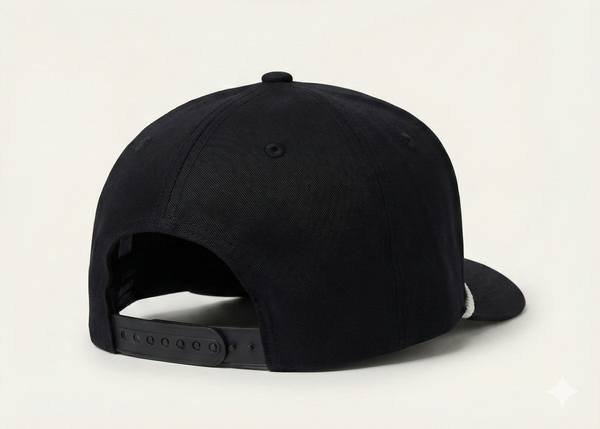 Believe Rope Snapback Hat – Black & White