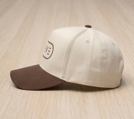 BELIEVE Snapback Hat – Cream/Brown