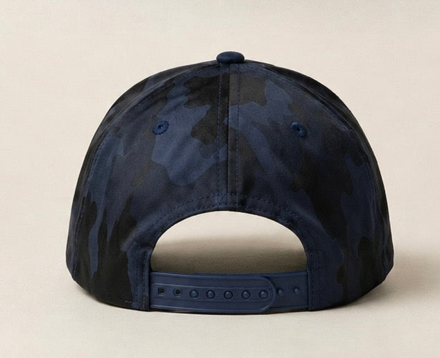 BELIEVE Camo Snapback Hat – Navy Suede Brim