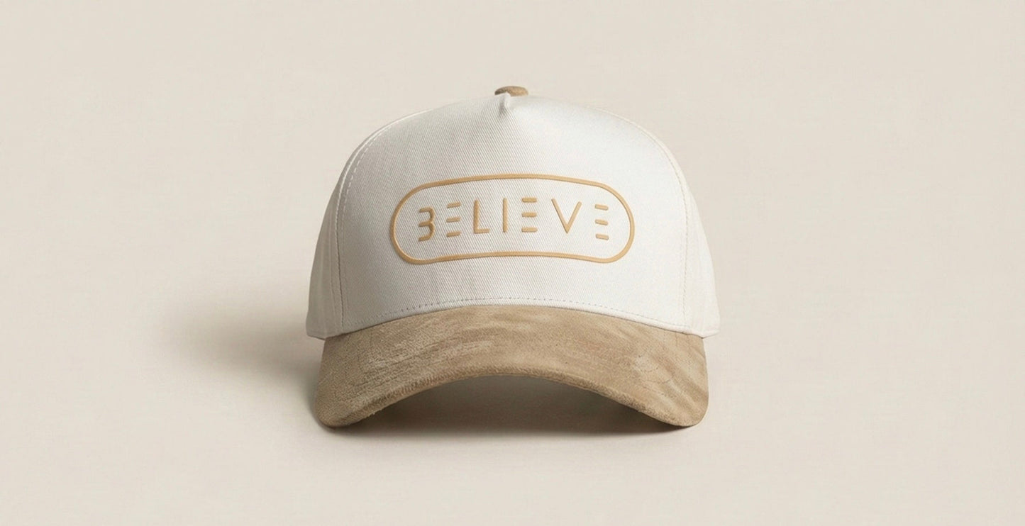 Believe Tan Suede Brim Hat