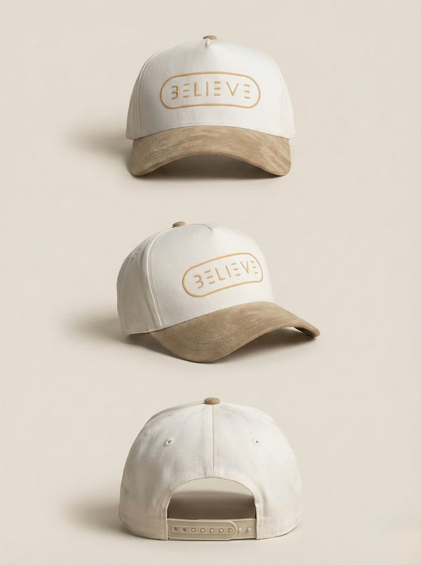 Believe Tan Suede Brim Hat