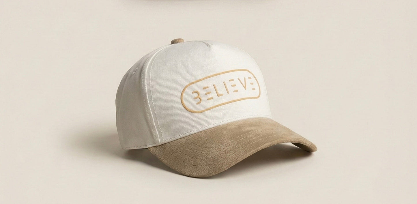 Believe Tan Suede Brim Hat
