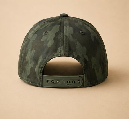 Believe Green Camo Satin & Suede Hat