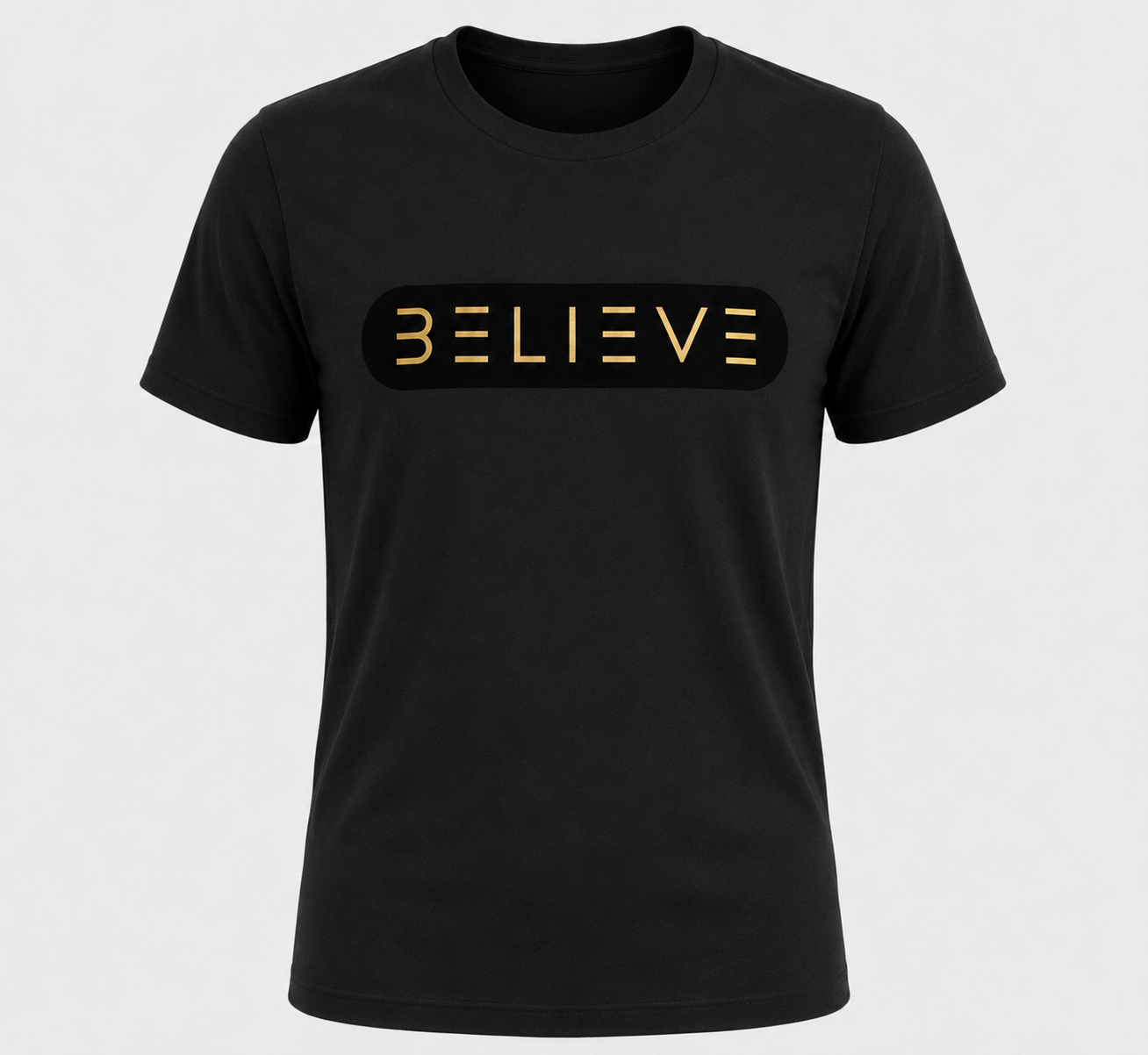 Black & Gold Classic BELIEVE T-Shirt