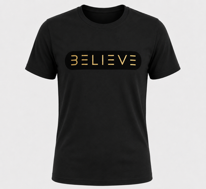 Black & Gold Classic BELIEVE T-Shirt