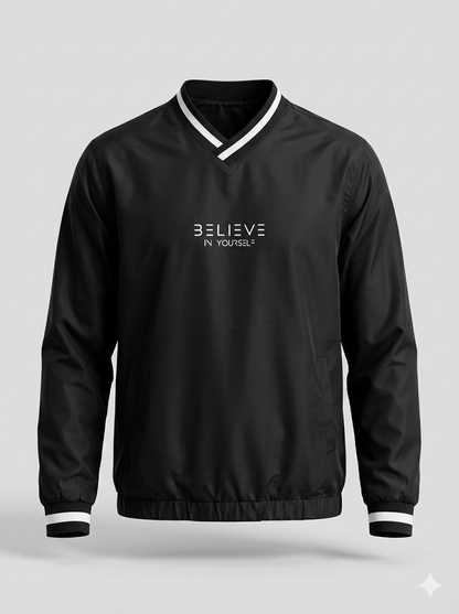 The "Believe" Floral Windbreaker Pullover Jacket