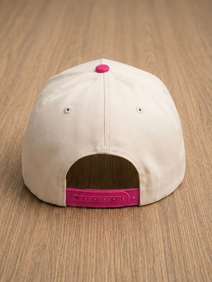BELIEVE Snapback Hat – Cream/Pink