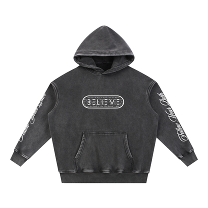 Snow Wash Fleece Oversize Hoodie