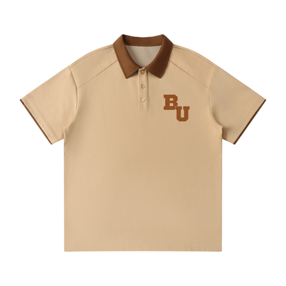 Contrast Collar Raglan Polo Shirt