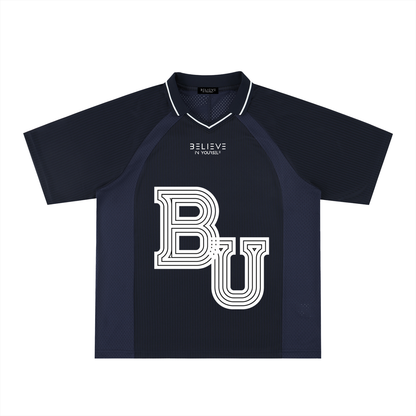 Striped V-Neck Soccer Jersey