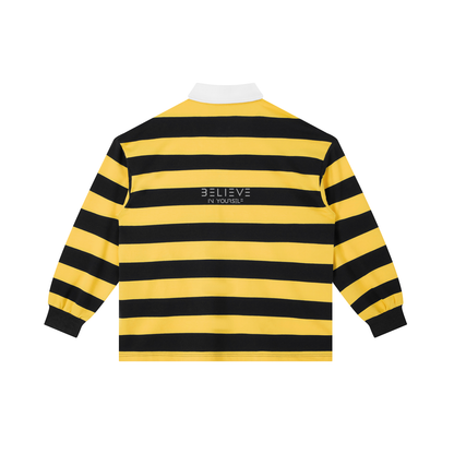 Color Block Stripe Polo Shirt
