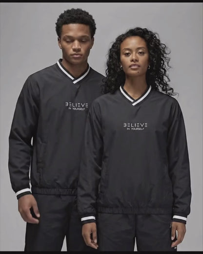 The "Believe" Floral Windbreaker Pullover Jacket