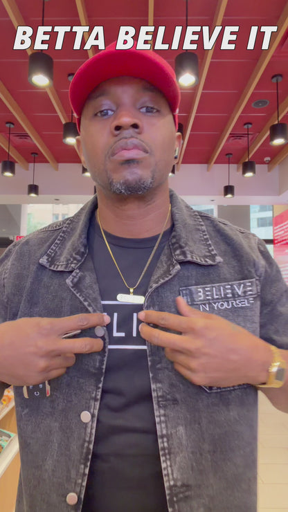 Dark Grey Denim Button Up